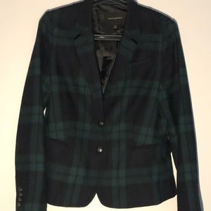 Banana Republic green and blue plaid blazer